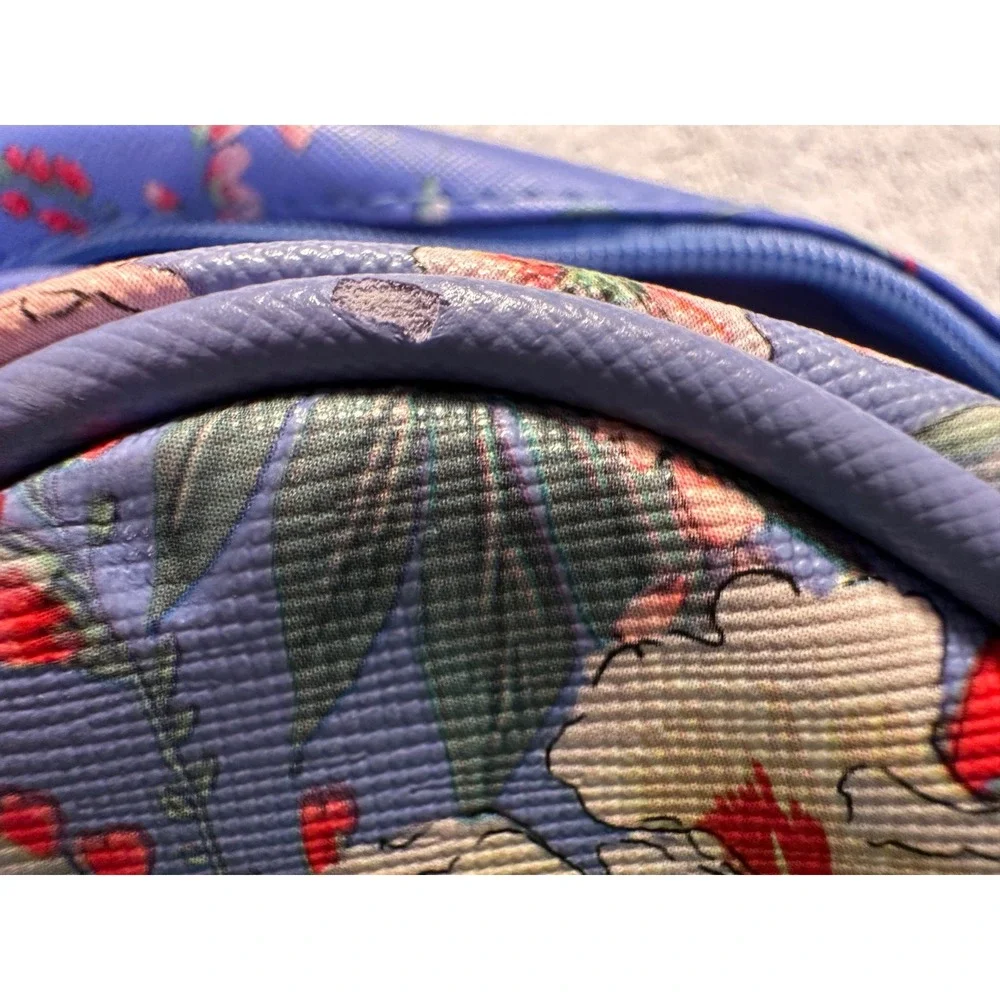 Yumi Kim Floral Makeup Bag Blue Double Tiered Travel Cosmetic Vanity Case